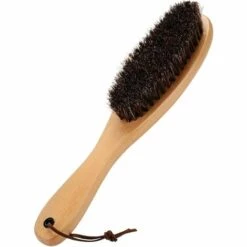 LONGZIMING Solid Wood Brosse à Vêtements Anti-Peluches, Avec Souples Crins Véritables Et Manche En Bois Pour Manteau Pour Homme, Chaussures De Costumes, Vestes, Mobilier, Tapis