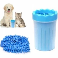 BETTERLIFE Nettoyant Pour Pattes De Chien, Nettoyant Pour Pattes D'animaux Avec Serviette, Brosse De Nettoyage Pour Animaux De Compagnie-bleu Grand