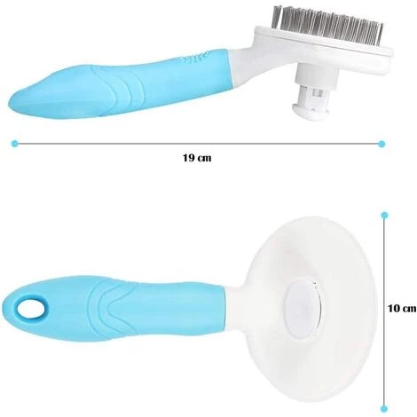 AIDUCHO Brosse De Toilettage De Chien, Brosse Chat Poil Long, Brosse Chiens Et Chats Autonettoyante, Avec Enlèvement Des Poils En Un Clic, Pour Chiens Et Chats De Petite, Moyenne Et Grande (Bleu) â Image 2