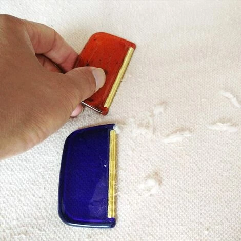 LangRay 2pcs Peigne à Tissu,Peigne Anti-bouloches Plastique,Brosse Textile Anti-bouloches,Pour Fuzz, Et Peluches De Pull, Couvertures, Rideaux, Tapis (Bleu) – Image 4