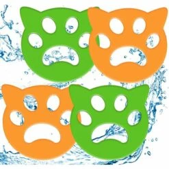 ABCRITAL Lot De 4 Épilateurs Pour Animaux De Compagnie Pour La Lessive, Attrape-Cheveux, Machine À Laver, Dissolvant De Peluches Réutilisable - Épilateur À Linge Pour Animaux De Compagnie, Pour La Literie, Les Vêtements