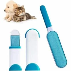 ECHOO Épilateur Pour Animaux De Compagnie - Brosse à Peluches/Éliminateur De Poils Pour Chiens Et Chats Avec Base Autonettoyante - Outil Efficace D'épilation Des Animaux à Double Face - Parfait Pour Les Vêtements, Les Meubles, Les Canapés Et Les Tapis (Bleu)