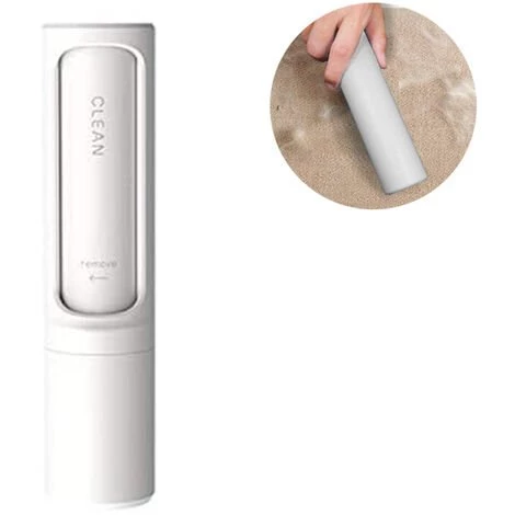 LONGZIMING Brosse Anti-peluches Portable Pour Animaux De Compagnie, Réutilisable Pour Les Vêtements, Les Poils D'animaux, Le Duvet, La Poussière, Les Meubles Et Plus Encore Brosse Anti-peluches De Voyage Avec Tête Pivotante, Blanc