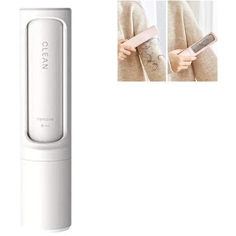 LONGZIMING Brosse Anti-peluches Portable Pour Animaux De Compagnie, Réutilisable Pour Les Vêtements, Les Poils D'animaux, Le Duvet, La Poussière, Les Meubles Et Plus Encore Brosse Anti-peluches De Voyage Avec Tête Pivotante, Blanc â Image 2