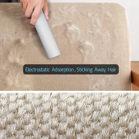 LONGZIMING Brosse Anti-peluches Portable Pour Animaux De Compagnie, Réutilisable Pour Les Vêtements, Les Poils D'animaux, Le Duvet, La Poussière, Les Meubles Et Plus Encore Brosse Anti-peluches De Voyage Avec Tête Pivotante, Blanc â Image 3