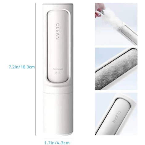 LONGZIMING Brosse Anti-peluches Portable Pour Animaux De Compagnie, Réutilisable Pour Les Vêtements, Les Poils D'animaux, Le Duvet, La Poussière, Les Meubles Et Plus Encore Brosse Anti-peluches De Voyage Avec Tête Pivotante, Blanc â Image 5