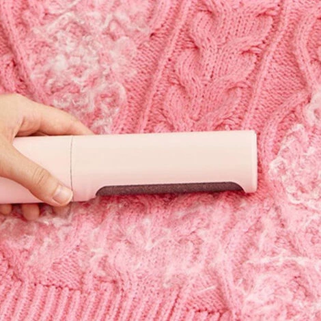 LONGZIMING Brosse Anti-peluches Portable Pour Animaux De Compagnie, Réutilisable Pour Les Vêtements, Les Poils D'animaux, Le Duvet, La Poussière, Les Meubles Et Plus Encore Brosse Anti-peluches De Voyage Avec Tête Pivotante, Rose â Image 4