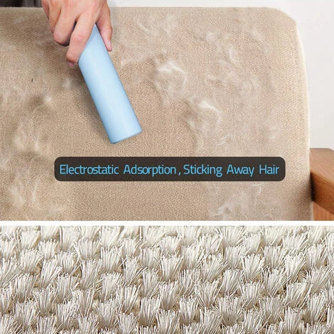 LONGZIMING Brosse Anti-peluches Portable Pour Animaux De Compagnie, Réutilisable Pour Les Vêtements, Les Poils D'animaux, Le Duvet, La Poussière, Les Meubles Et Plus Encore Brosse Anti-peluches De Voyage Avec Tête Pivotante, Bleu â Image 3