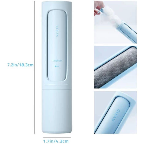 LONGZIMING Brosse Anti-peluches Portable Pour Animaux De Compagnie, Réutilisable Pour Les Vêtements, Les Poils D'animaux, Le Duvet, La Poussière, Les Meubles Et Plus Encore Brosse Anti-peluches De Voyage Avec Tête Pivotante, Bleu â Image 5