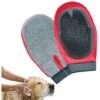 LONGZIMING Gant De Brosse Pour Animaux De Compagnie, Gant De Toilettage, Gant De Brosse De Bain Et De Massage Nettoyant Pour Chiens Et Chats, Rouge
