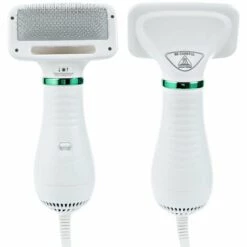 Sèche-Cheveux Chien 3 En 1 Portable Séchoir Sèche-Poils Et Brosse, Température Réglable Et Automatique Épilation Un Bouton, Souffleur Toilettage à Poils Peigne à Cheveux Pour Animaux Petits Et Grands Macaron