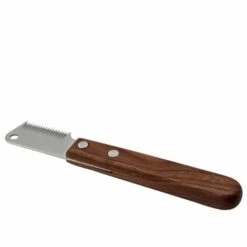 Couteau à Trimmer Pour Main Gauche Couteau à Dénuder Professionnel Pour Chien Avec Manche Ergonomique En Bois Macaron