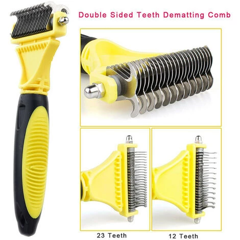 Brosse Chien Brosse Chat, Peigne Déméloir Chien Professionnel Et Brosse Chien Poil Long, Râteau De Toilettage Pour Chien Et Chat Réduit Efficacement La Perte De Cheveux -Fontainebleau – Image 2