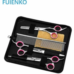 Kit De Toilettage Ciseaux En Acier Inoxydable Pour Chien Argent FUIENKO