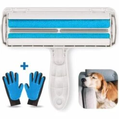 Fei Yu Brosse Anti Poils Animaux – Brosse Ramasse Poil Pour Chat Et Chien – Rouleau à Poils D’Animaux | Magique, Réutilisable - Pour Vêtements, Canapé, Voiture, Tapis, Lit | Lot : 2 Gants + 1 Brosse