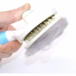ZHUOXUAN LangRay Brosse De Toilettage De Chien, Brosse Chat Poil Long, Brosse Chiens Et Chats Autonettoyante, Avec Enlèvement Des Poils En Un Clic, Pour Chiens Et Chats De Petite, Moyenne Et Grande (Bleu)