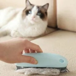 ZHUOXUAN Anti-Poils Brosse,Peigne Pour Animaux De Compagnie 2 In 1 - Brosse De Nettoyage Réutilisable Pour Chien, Chat, Vêtements, Coussin, Canapé, Voiture, Lit(Bleu)