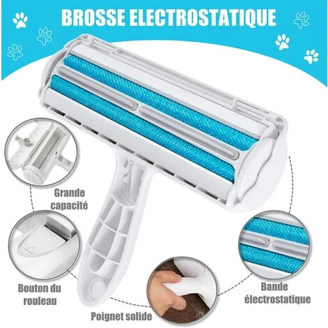 Brosse Anti Poils Réutilisable – Brosse Ramasse Poils Animaux – Economique – Ecologique – Facile à Utiliser – Permet De Ramasser Efficacement Les Poils De Vos Animaux De Compagnies, Chiens, Chats Irisfr – Image 2