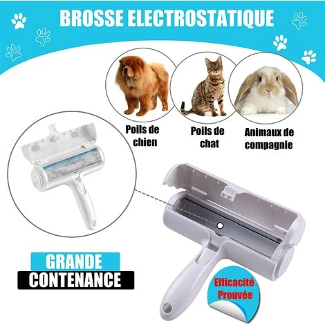 Brosse Anti Poils Réutilisable – Brosse Ramasse Poils Animaux – Economique – Ecologique – Facile à Utiliser – Permet De Ramasser Efficacement Les Poils De Vos Animaux De Compagnies, Chiens, Chats Irisfr – Image 5