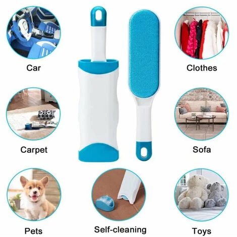 Brosse Anti Poils Animaux Chat & Chien - Brosse De Nettoyage Magique Réutilisable Enlève Poils - Brosse Poil Animaux Magique Chien & Chat De Nettoyage(vêtements/canapé/Voiture/lit), Bleu Irisfr â Image 5