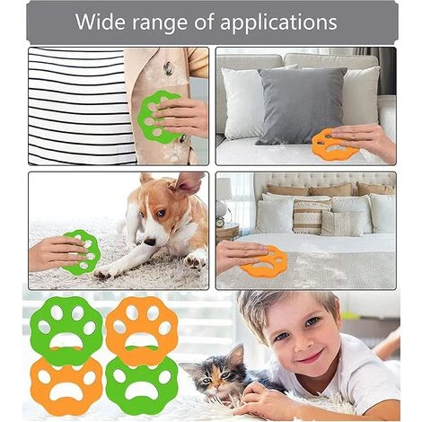 DECKON Boule Anti Poil, 4 PCS Poils Animaux Nettoyage Outil, Anti Poil Machine à Laver,Réutilisables épilateurs à Poils D'animaux,pour Machine à Laver, VêTements, Literie â Image 3