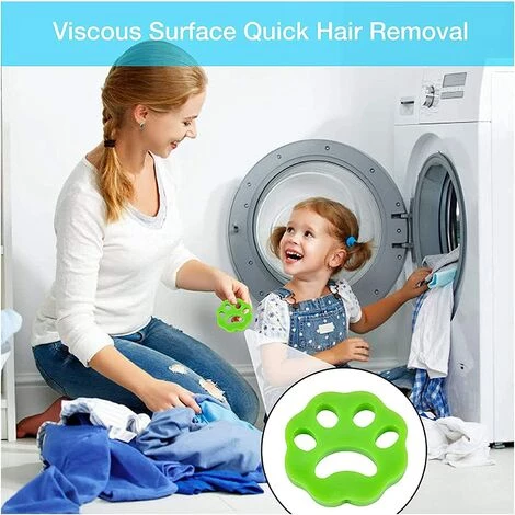 DECKON Boule Anti Poil, 4 PCS Poils Animaux Nettoyage Outil, Anti Poil Machine à Laver,Réutilisables épilateurs à Poils D'animaux,pour Machine à Laver, VêTements, Literie â Image 5