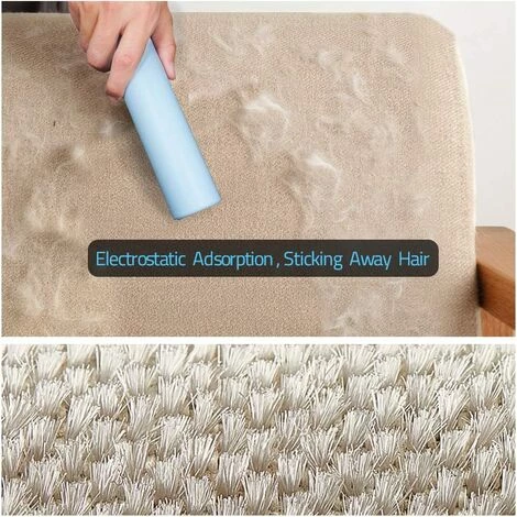 ZHUOXUAN Rouleau Anti Peluche Portable, Brosse Anti Poils Animaux Chien Chat Reutilisable Brosse Anti Poils Animaux Rouleau à Poils D'animaux Pour Chien, Chat, Vêtements, Coussin, Canapé, Voiture, Lit (Bleu) â Image 3