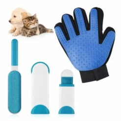 Gants De Brosse En Poils D'animaux Coleur De Bleu FUIENKO