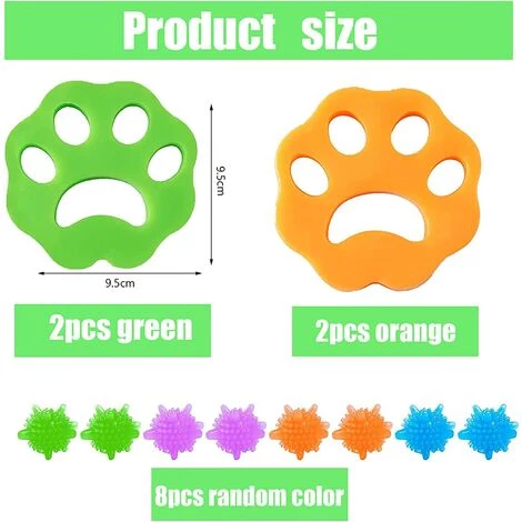 ENLENK Vêtements Épilateur Pour Machine à Laver,Réutilisables épilateurs à Poils D'animaux,Anti Poil Machine à Laver, Épilateur Pour Animaux De Compagnie,pour Nettoyer Poils â Image 4