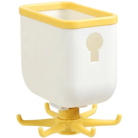 LUCKY-88 2 Pièces De Crochets Rotatifs à 360 Degrés, Supports De Stockage, Crochets De Stockage Sans Perforation (stockage 6 Crochets Jaunes)