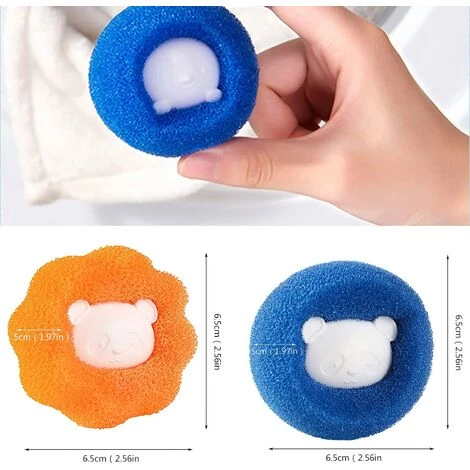 TRIOMPHE 6 PièCes Vêtements Épilateur Pour Machine à Laver,T-Audace Boule Anti Poils Machine A Laver,Épilateur Pour Animaux De Compagnie,pour Machine à Laver,Literie,VêTements(bleu) â Image 2