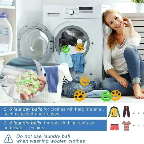 FONTAINEBLEAU Boule Anti Poils Machine A Laver, Vêtements Épilateur Pour Machine à Laver RéUtilisable Boule Anti Poil, Boule De Lavage Pour Poils D'animaux Domestiques, Pour Machine à Laver, VêTements, 4pcs â Image 3