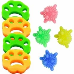 TANABATA Vêtements Épilateur Pour Machine à Laver,8PCS Poils Animaux Nettoyage Outil,RéUtilisable Boule Anti Poil/Boule De Lavage Pour Poils D'animaux Domestiques,pour Machine à Laver, VêTements,Literie