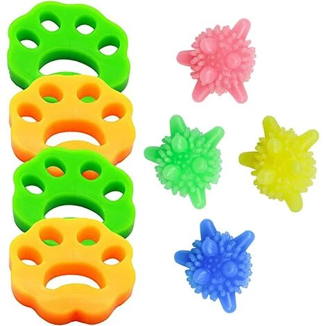 TANABATA Vêtements Épilateur Pour Machine à Laver,8PCS Poils Animaux Nettoyage Outil,RéUtilisable Boule Anti Poil/Boule De Lavage Pour Poils D'animaux Domestiques,pour Machine à Laver, VêTements,Literie