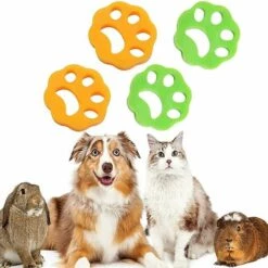 TANABATA Lot De 4 Dissolvants Réutilisables Pour Machine à Laver Pour Poils D'animaux/blanchisserie, épilateur Pour Poils De Chien, Fourrure De Chat Et Tous Les Animaux Domestiques