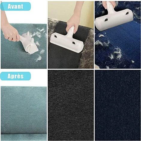 Kueatily Brosse Anti Poils Animaux,Brosse Ramasse Et Enlève Poils,Brosse De Nettoyage Magique Réutilisable Pour Chien, Chat, Vêtements, Coussin, Canapé, Voiture, Lit â Image 5