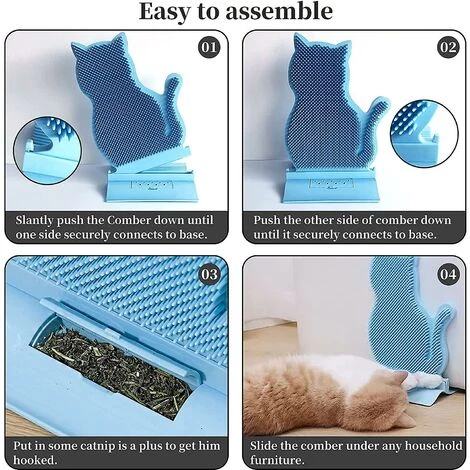 Ensoleillé Cat Corner Self Groomer Avec Catnip Wall Corner Massage Peigne Corner Scratcher – Image 2