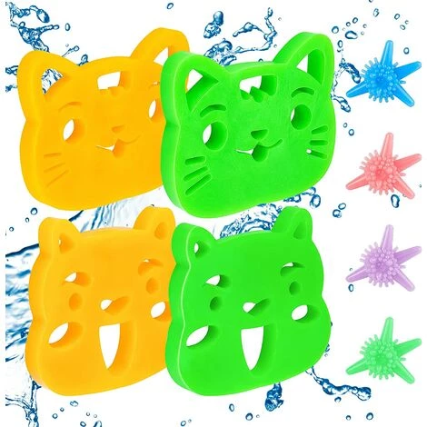 ENLENK Lot De 4 Boules De Poils Pour Machine à Laver Pour Animaux De Compagnie, 4 Boules De Lavage De Cheveux Réutilisables Pour Nettoyer Les Poils D'animaux, Cheveux