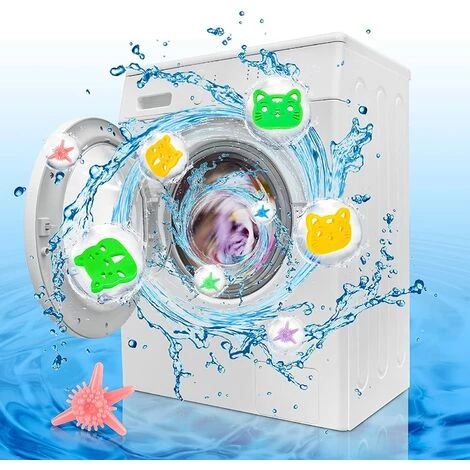 ENLENK Lot De 4 Boules De Poils Pour Machine à Laver Pour Animaux De Compagnie, 4 Boules De Lavage De Cheveux Réutilisables Pour Nettoyer Les Poils D'animaux, Cheveux â Image 3