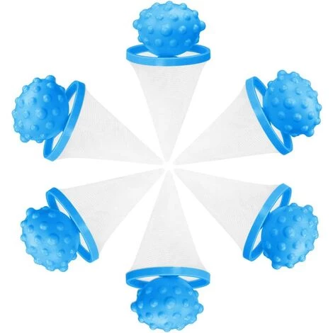 ENLENK Boules De Poils Pour Machine à Laver, Lot De 6 Boules De Lavage Réutilisables Pour Sèche-linge Et Machine à Laver, Boules De Lavage Et Dépilatoires Pour Nettoyer Les Poils D'animaux/poils/débris De Coton, Bleu
