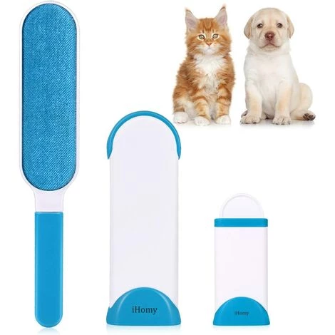EINEMGELD Anti-poils Brosse Pour Animal Domestique - Brosse De Nettoyage Magique Réutilisable Pour Enlever Les Poils D’animaux De Compagnie Avec Auto-nettoyage Retirer Chien Chat Cheveux (Bleu)