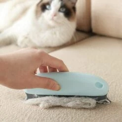 CATHERINE Anti-Poils Brosse,Peigne Pour Animaux De Compagnie 2 In 1 - Brosse De Nettoyage Réutilisable Pour Chien, Chat, Vêtements, Coussin, Canapé, Voiture, Lit(Bleu)
