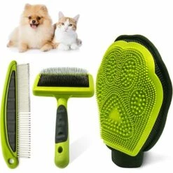 CATHERINE Gant De Toilettage Pour Animaux De Compagnie,Gant Poil Chien Chat,Brosse à Chien,Chien De Brosse Lisse,Chats Avec Fourrure Longue / Courte / Bouclée (3 Pièces)