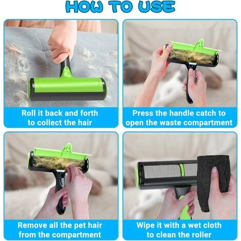 FR-LIFE Brosse Anti Poils Animaux Chat Chien, BR-Vie Ramasse Poils Animaux, Rouleau à Poils D'animaux, Réutilisable Et Facile à Nettoyer Pour Meubles, Lits, Canapés, Tapis – Image 5