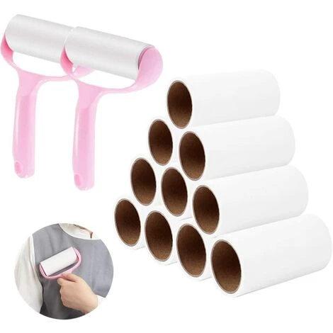 MODOU 12PCS Rouleau Adhesif Vetement,Brosse Poils Animaux épilateur Rouleau Collant Super Visqueuse Peluche Rouleau Vêtement Brosse Adhésive Pour Vêtements Siège Auto Mobilier Canapé