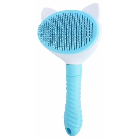Peigne - Brosse Autonettoyante Pour Chat,Peigne Pour Chien,Éliminateur De Poils D'Animaux,Toilettage- Bleu FUIENKO