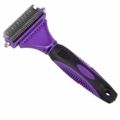 Peigne - Brosse À Peigne Double Face Pour Chiens,En Acier Inoxydable,Sûre Pour Animaux De Compagnie,Pour - Violet -18.5X9Cm FUIENKO