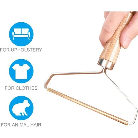 DENUOTOP Rasoir Anti-peluches, Peigne à Laine En Bois, Portable Pour Enlever D'autres Tissus, Vêtements, Matelas Et Poils D'animaux – Image 5