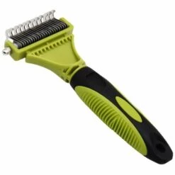 TRIOMPHE Peigne à épiler Pour Animaux De Compagnie Outil D'épilation Pour Animaux De Compagnie Peigne à Râteau à Lame Double Face Pour Enlever Le Sous-Poil Lâche Les Brosse De Toilettage Pour Chats Et Chiens,T-Audace