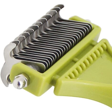 TRIOMPHE Peigne à épiler Pour Animaux De Compagnie Outil D'épilation Pour Animaux De Compagnie Peigne à Râteau à Lame Double Face Pour Enlever Le Sous-Poil Lâche Les Brosse De Toilettage Pour Chats Et Chiens,T-Audace â Image 2